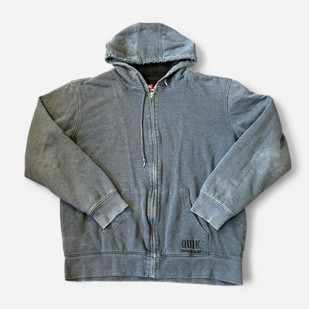 Quiksilver VTG 00s Y2K Fur Lined Heavyweight Hoodie